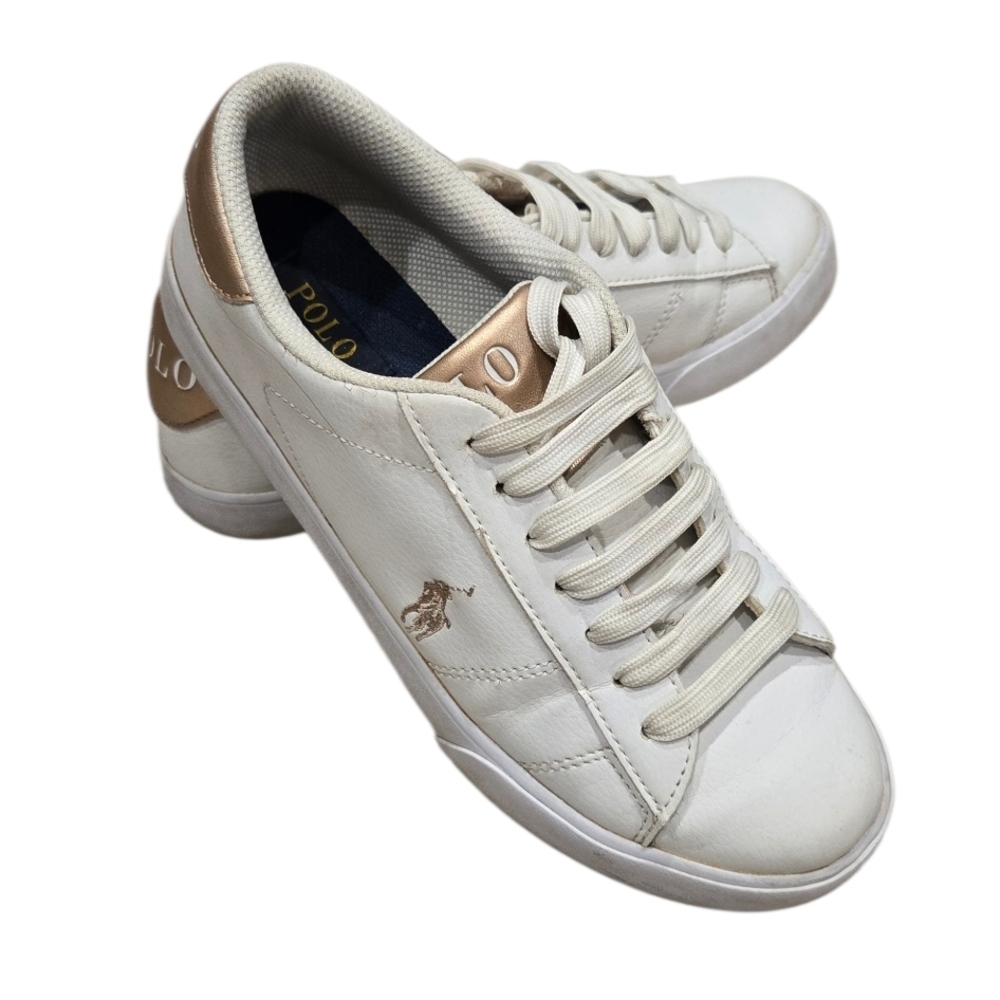 Polo by Ralph Lauren White Leather Court Sneakers athleisure, tennis, pickelball